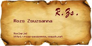 Rozs Zsuzsanna névjegykártya